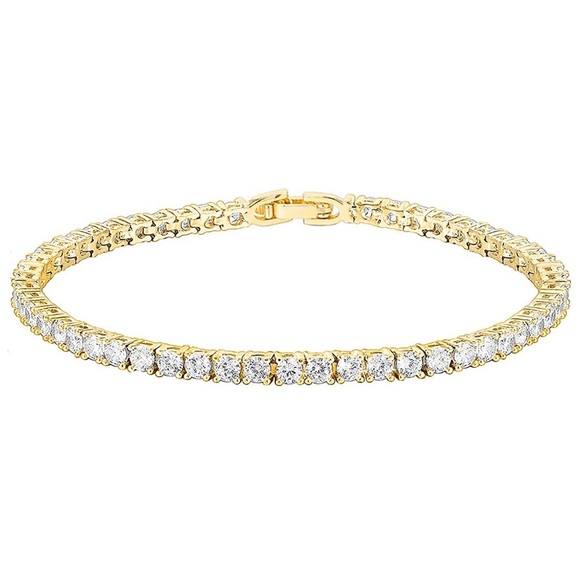 14K Gold Plated Cubic Zirconia Tennis Bracelets - Picture 5 of 12